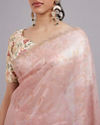Mohey Women Pink Elegance Chinon Saree