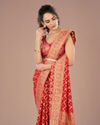 Mohey Women Lustrous Red Saree