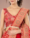 Mohey Women Lustrous Red Saree