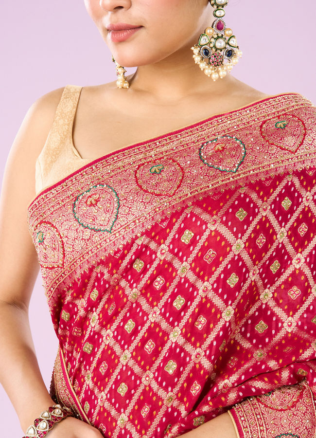 Mohey Women Pink Radiance Traditional Saree