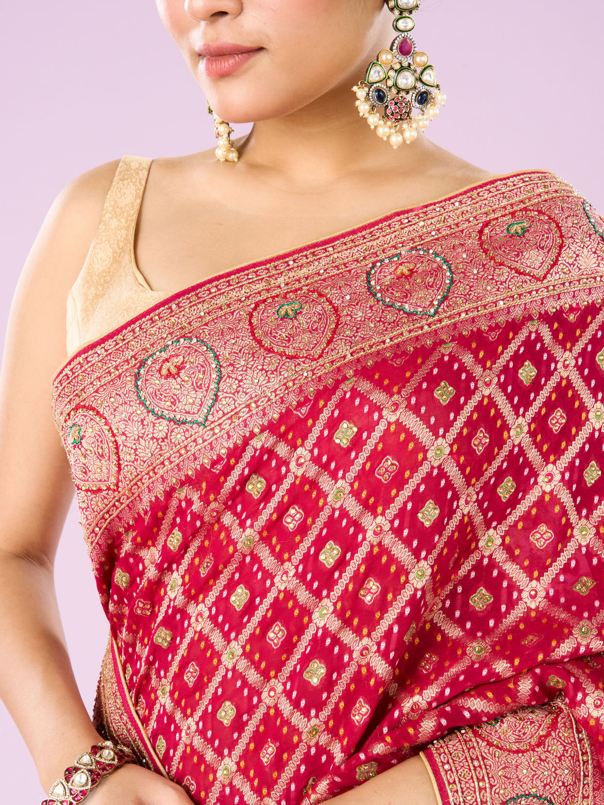 Mohey Women Pink Radiance Traditional Saree