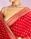 Mohey Women Radiant Red Elegance Saree