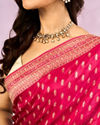 Mohey Women Elegant Rani Pink Saree