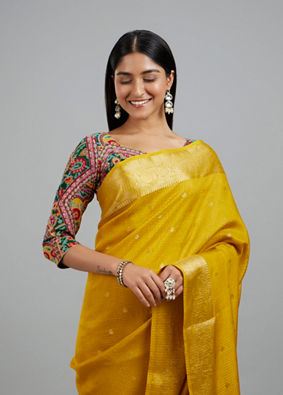 Mohey Women Radiant Mustard Yellow Saree