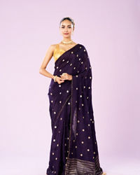 Mohey Women Lavish Royal Purple Saree