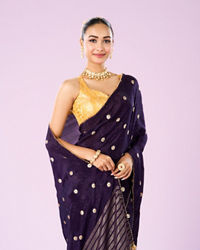 Mohey Women Lavish Royal Purple Saree