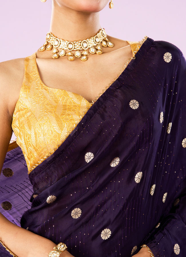 Mohey Women Lavish Royal Purple Saree