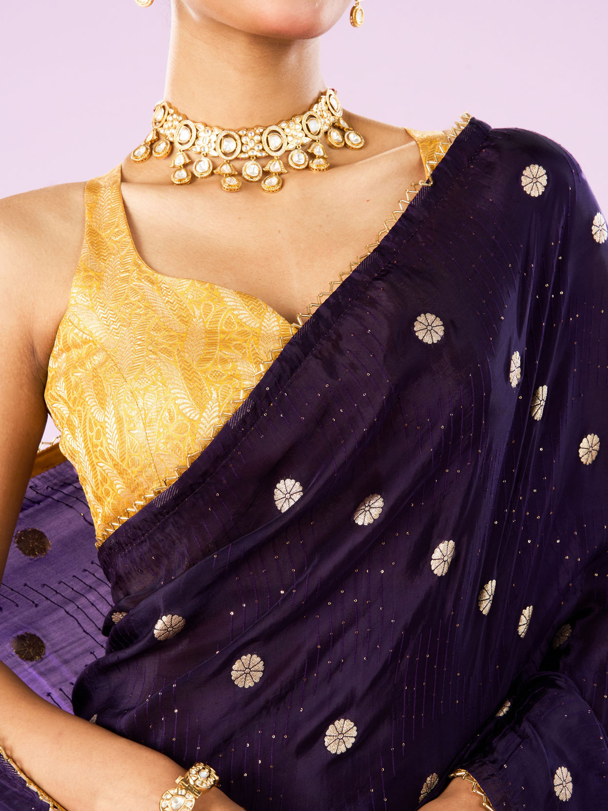Mohey Women Lavish Royal Purple Saree