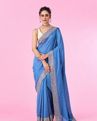 Mohey Women Light Blue Festive Saree