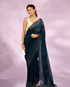 Blue Organza Festive Saree