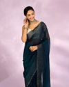 Mohey Women Blue Organza Festive Saree