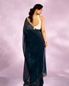 Mohey Women Blue Organza Festive Saree