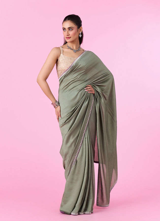 Mohey Women Pista Green Elegant Saree