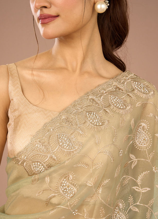 Mohey Women Pista Green Enchantress Saree