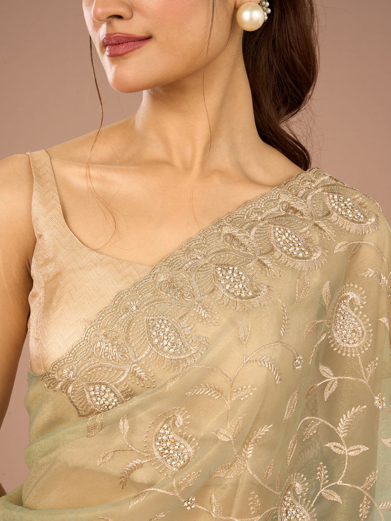 Mohey Women Pista Green Enchantress Saree