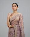 Mohey Women Lavish Purple Net Saree