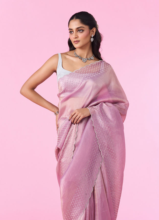 Mohey Women Radiant Purple Organza Saree