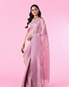 Mohey Women Radiant Purple Organza Saree