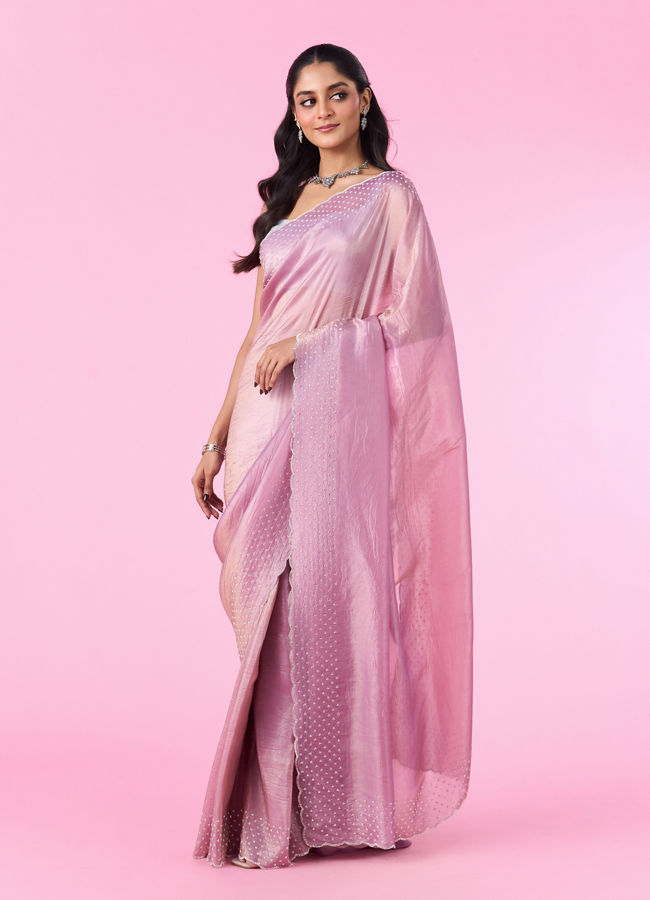 Mohey Women Radiant Purple Organza Saree