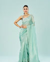Mohey Women Emerald Allure Organza Saree