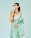 Mohey Women Emerald Allure Organza Saree
