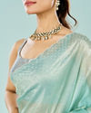 Mohey Women Emerald Allure Organza Saree