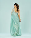 Mohey Women Emerald Allure Organza Saree