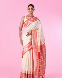 Mohey Women Festive Charm Cream Saree