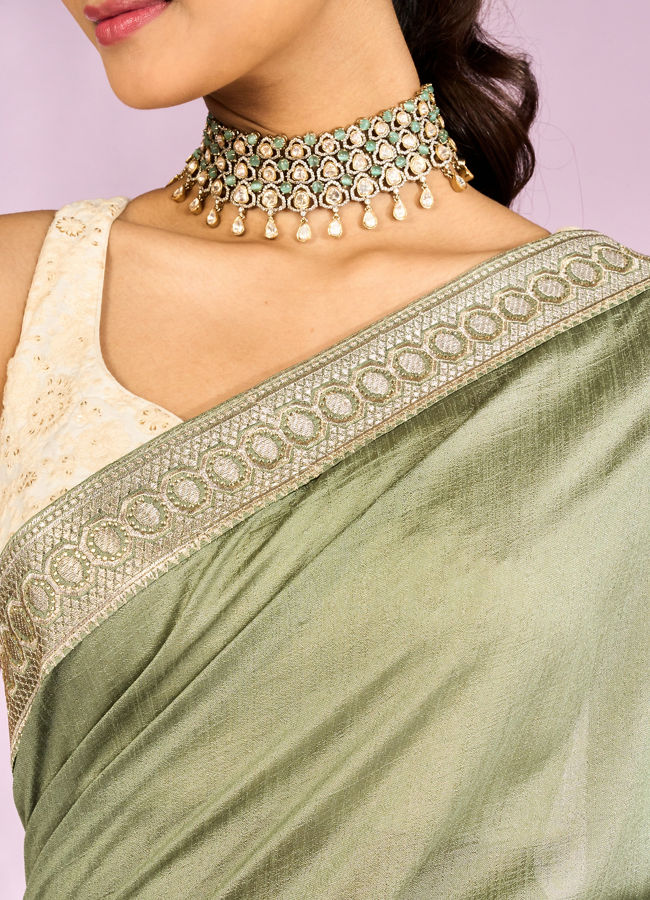 Mohey Women Emerald Elegance Saree
