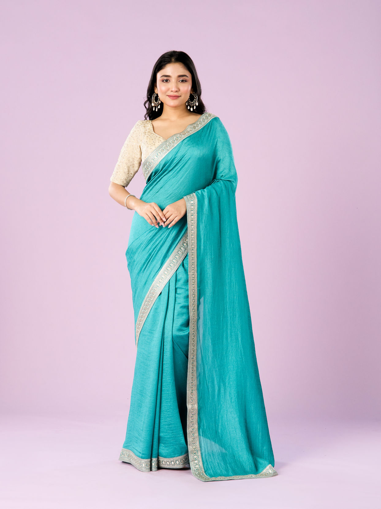 Mohey Women Aqua Radiance Saree