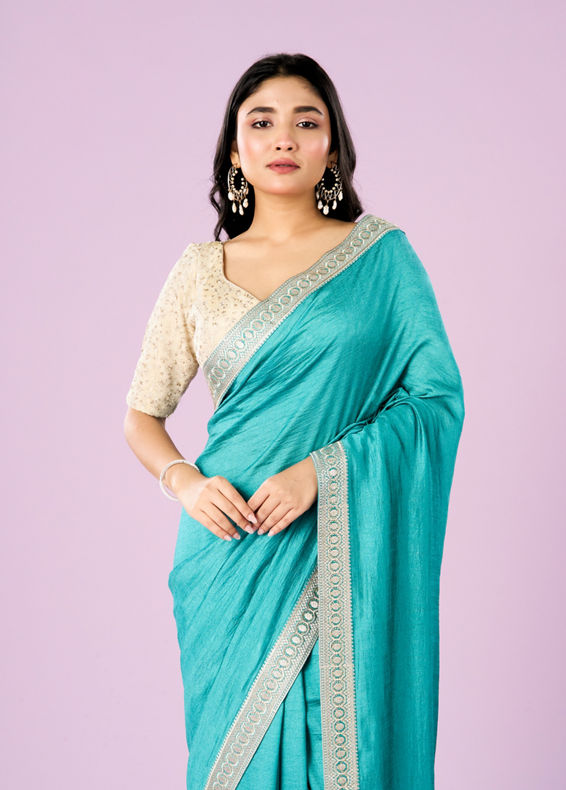 Mohey Women Aqua Radiance Saree