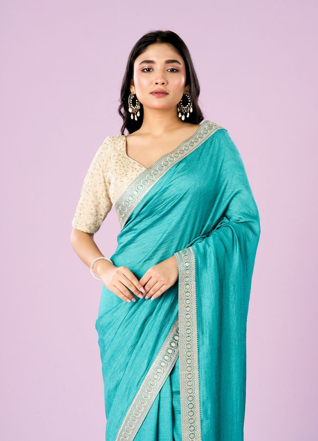 Mohey Women Aqua Radiance Saree