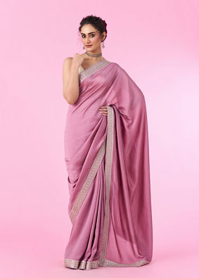 Mohey Women Dusty Pink Elegance Saree