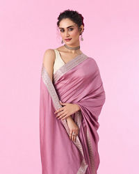 Mohey Women Dusty Pink Elegance Art Silk Saree