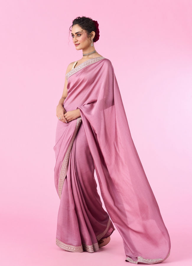 Mohey Women Dusty Pink Elegance Art Silk Saree