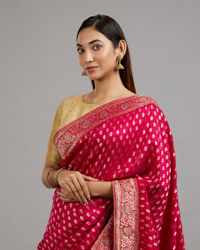 Mohey Women Radiant Rani Pink Saree