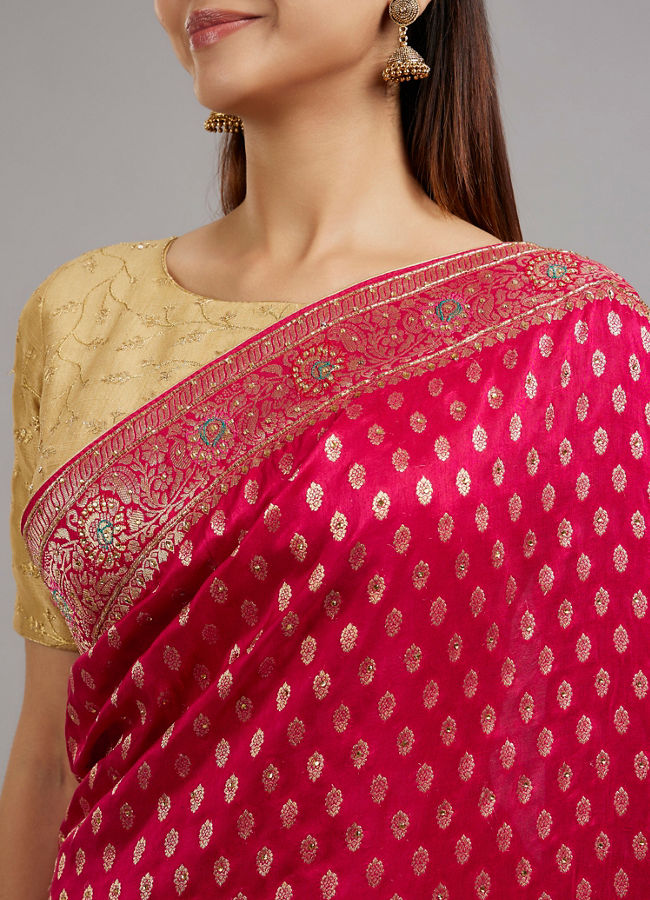 Mohey Women Radiant Rani Pink Saree