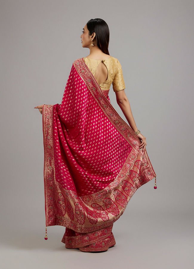 Mohey Women Radiant Rani Pink Saree