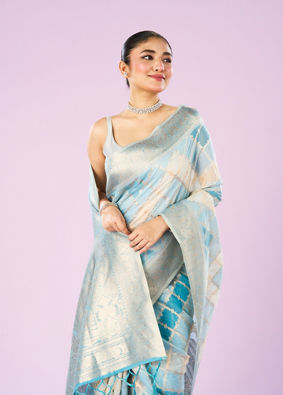 Mohey Women Light Blue Enchantress Saree