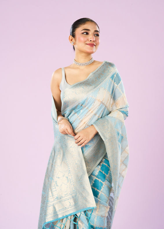 Mohey Women Light Blue Enchantress Saree