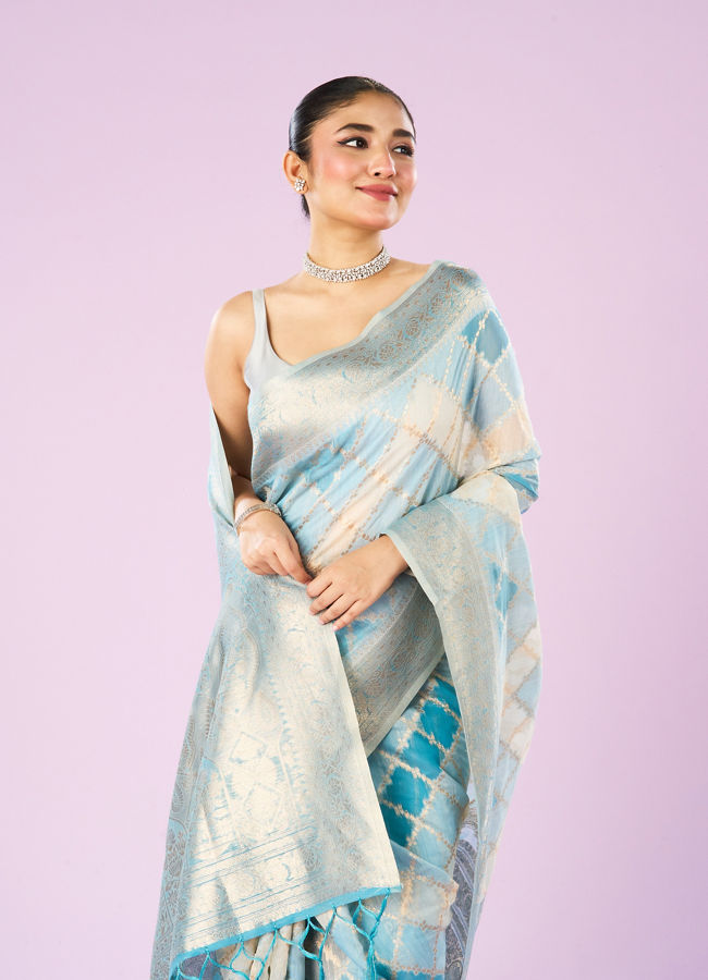 Mohey Women Light Blue Enchantress Saree