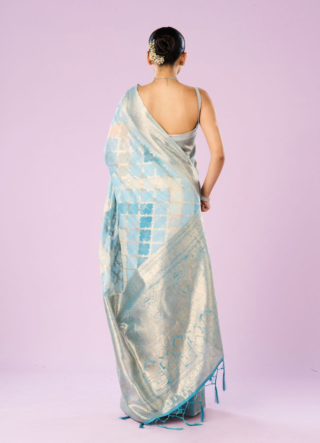 Mohey Women Light Blue Enchantress Saree