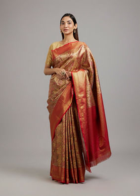 Mohey Women Royal Red Eleganza Saree