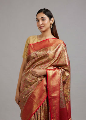 Mohey Women Royal Red Eleganza Saree