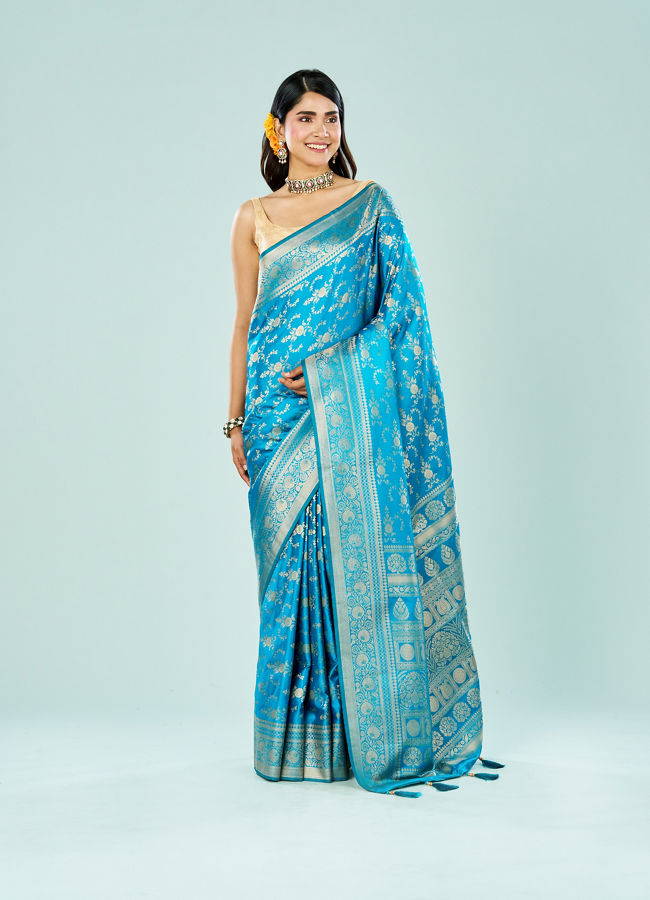 Mohey Women Sapphire Serenity Saree