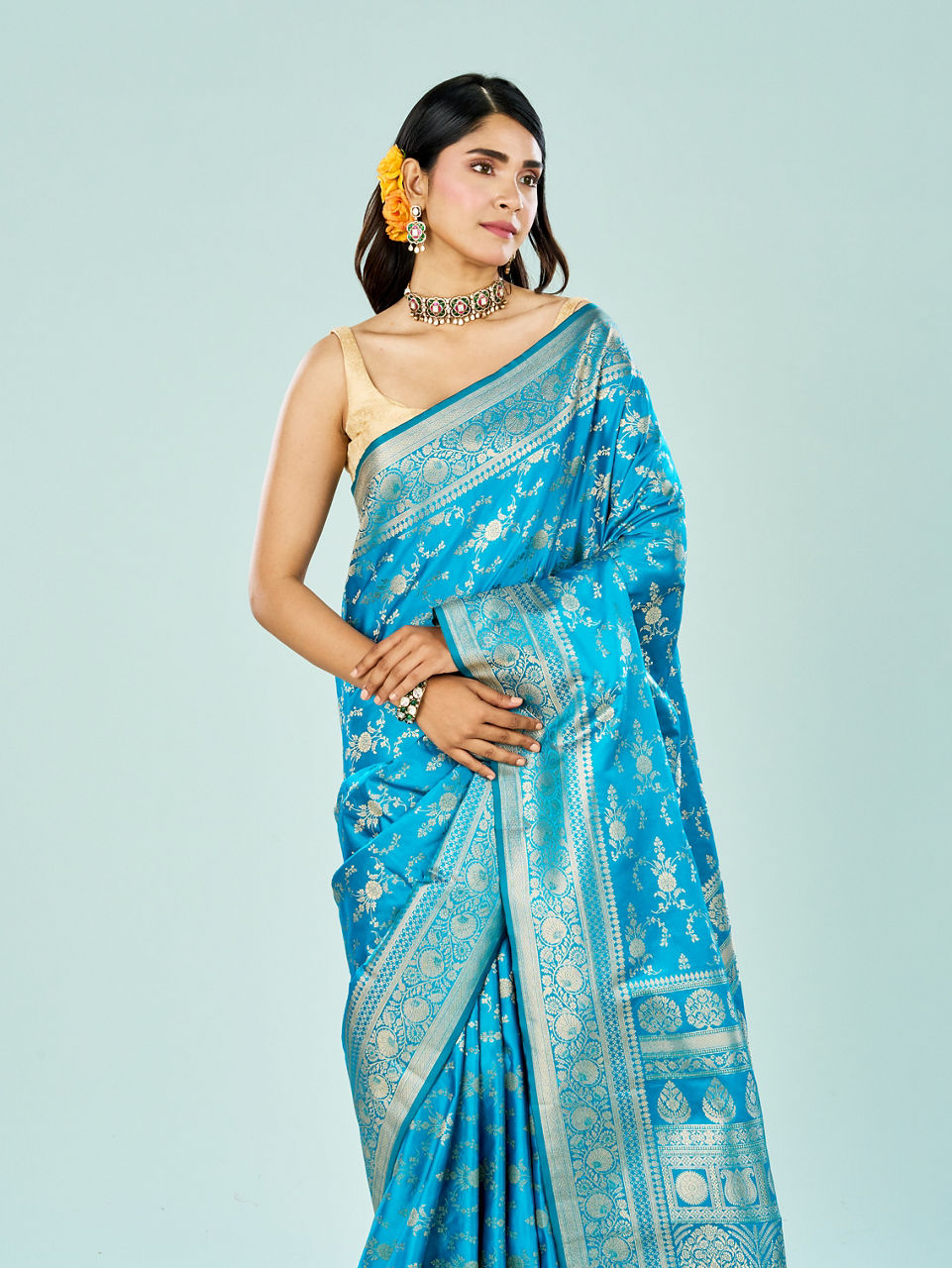 Mohey Women Sapphire Serenity Saree