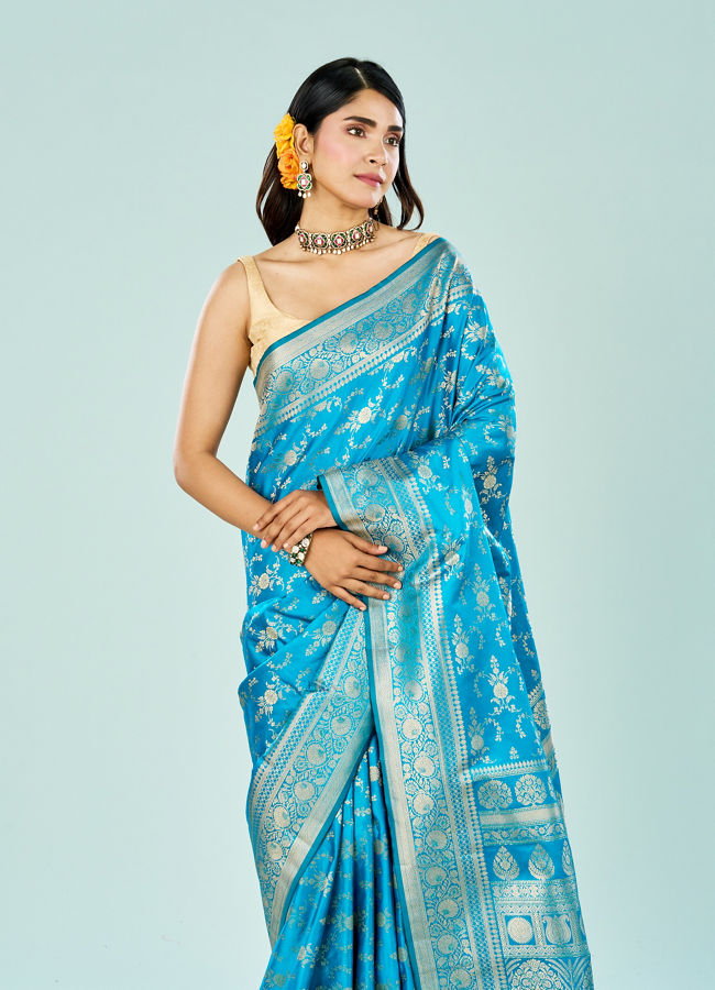 Mohey Women Sapphire Serenity Saree