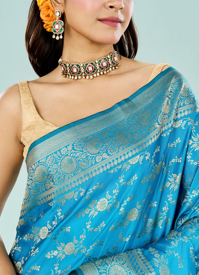 Mohey Women Sapphire Serenity Saree