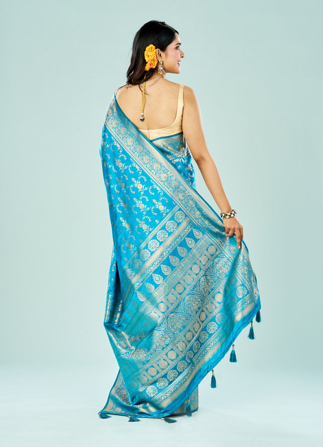 Mohey Women Sapphire Serenity Saree