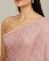 Mohey Women Elegant Peach Chinon Saree